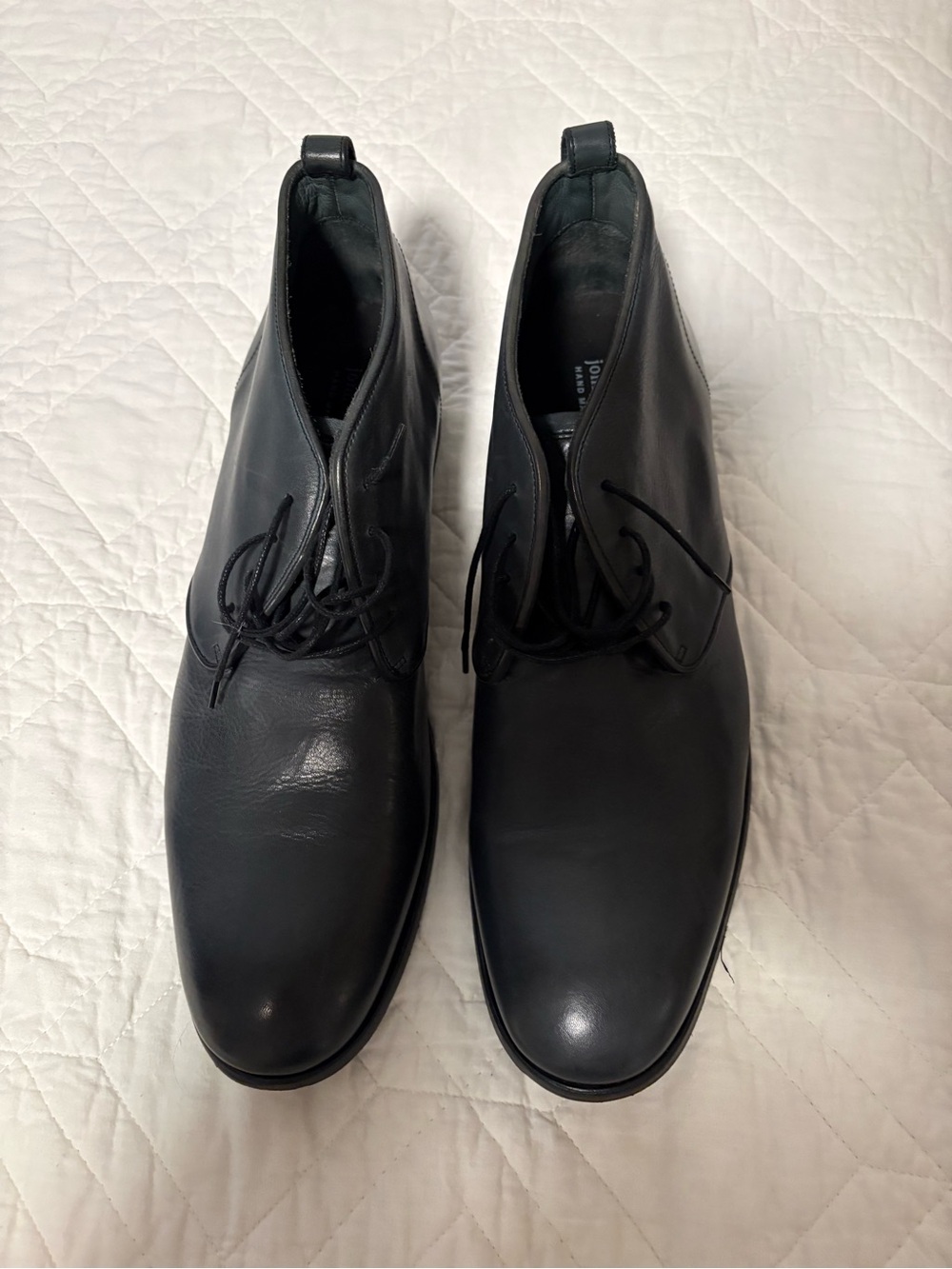 John Varvatos Steel Blue Leather Chukka Boots Men’s 11.5 Made in Italy
